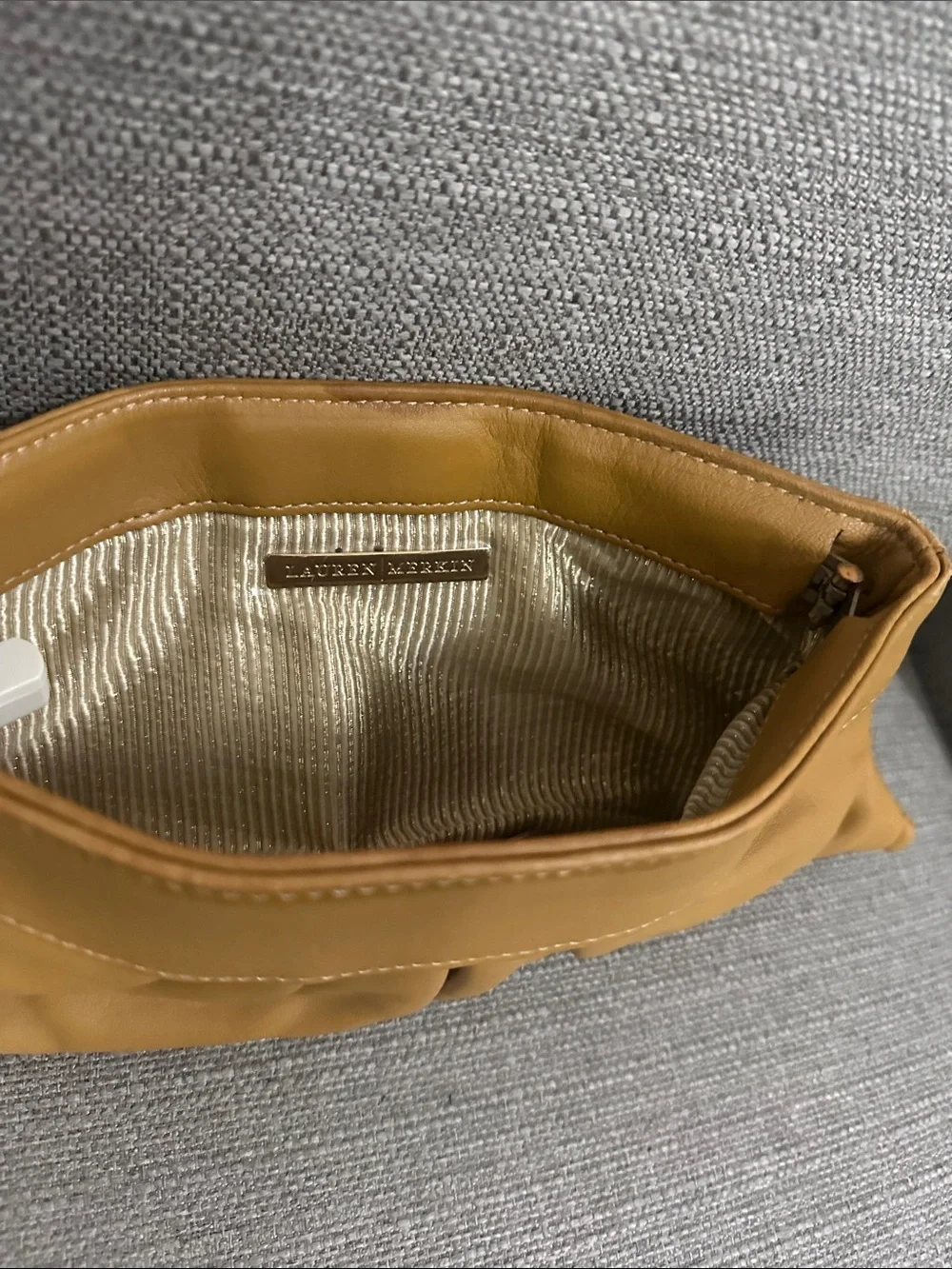 Lauren Merkin Genuine Leather Clutch – Camel / Tan – New with out tags!